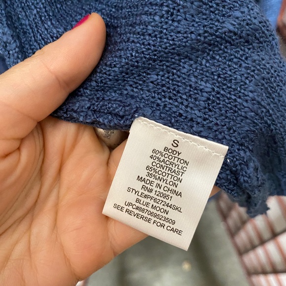 Rich Navy blue lace trim open front cardigan - Picture 5 of 7